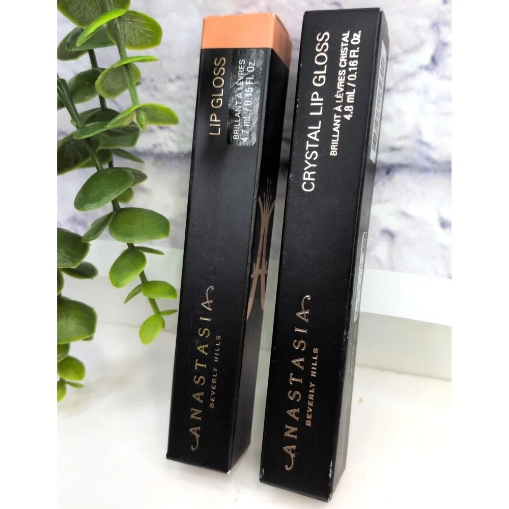 NIB LOT 2!🥰Anastasia Beverly Hills Lip Gloss Amber Sparkle & Glass Crystal